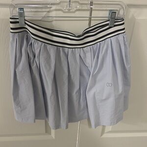 CALIA by Carrie Underwood Light Blue Mini Skirt with Striped Waistband